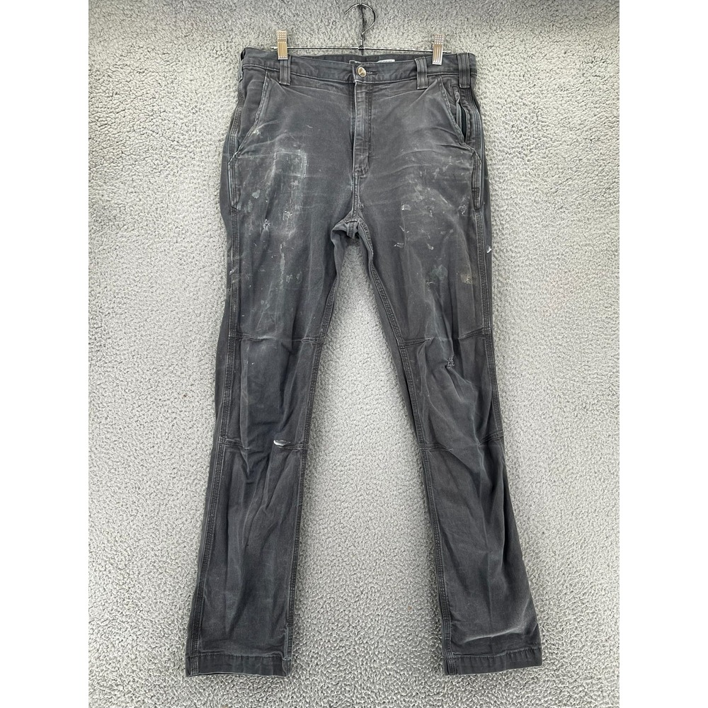 Carhartt Jeans Mens 34x31 Gray Rugged Flex Relaxed Fit Straight‎ Stretch READ
